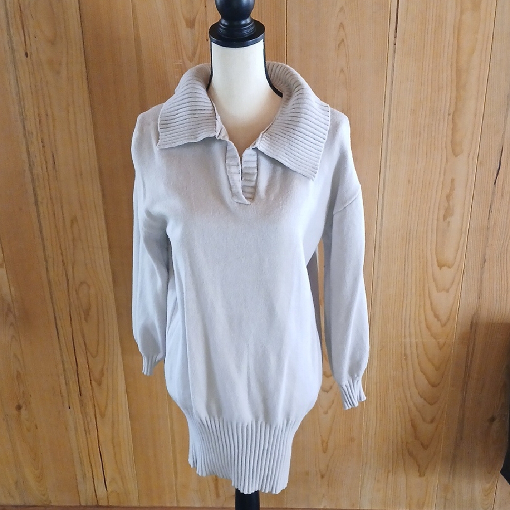 Cozy Cream Cowl Neck Sweater Dress